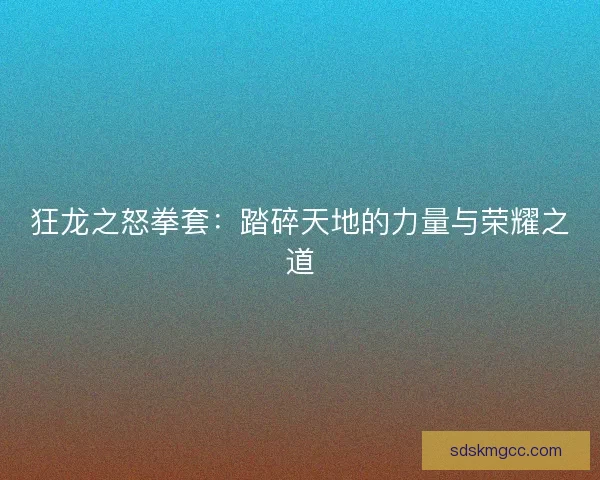 狂龙之怒拳套：踏碎天地的力量与荣耀之道