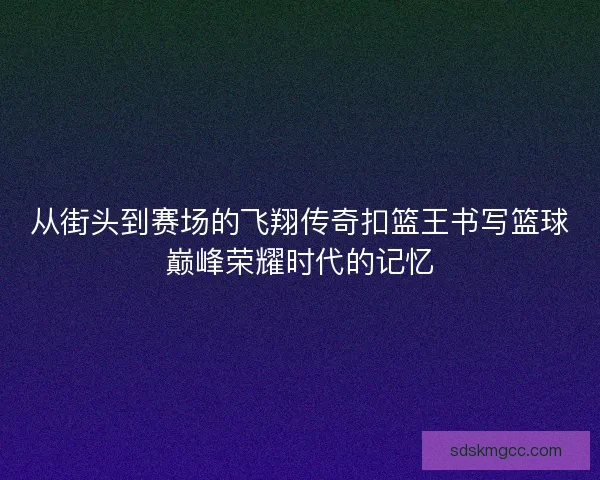 从街头到赛场的飞翔传奇扣篮王书写篮球巅峰荣耀时代的记忆